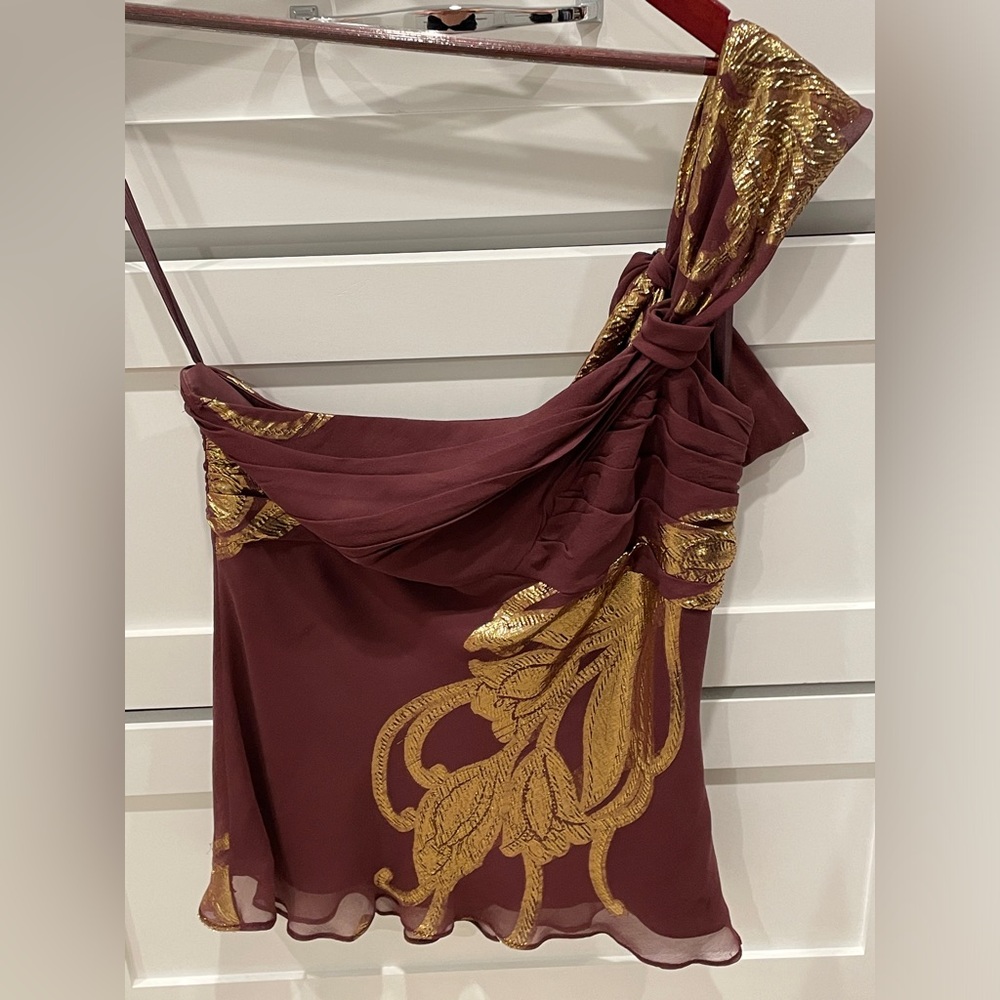 Banana Republic silk one shoulder top, size 2